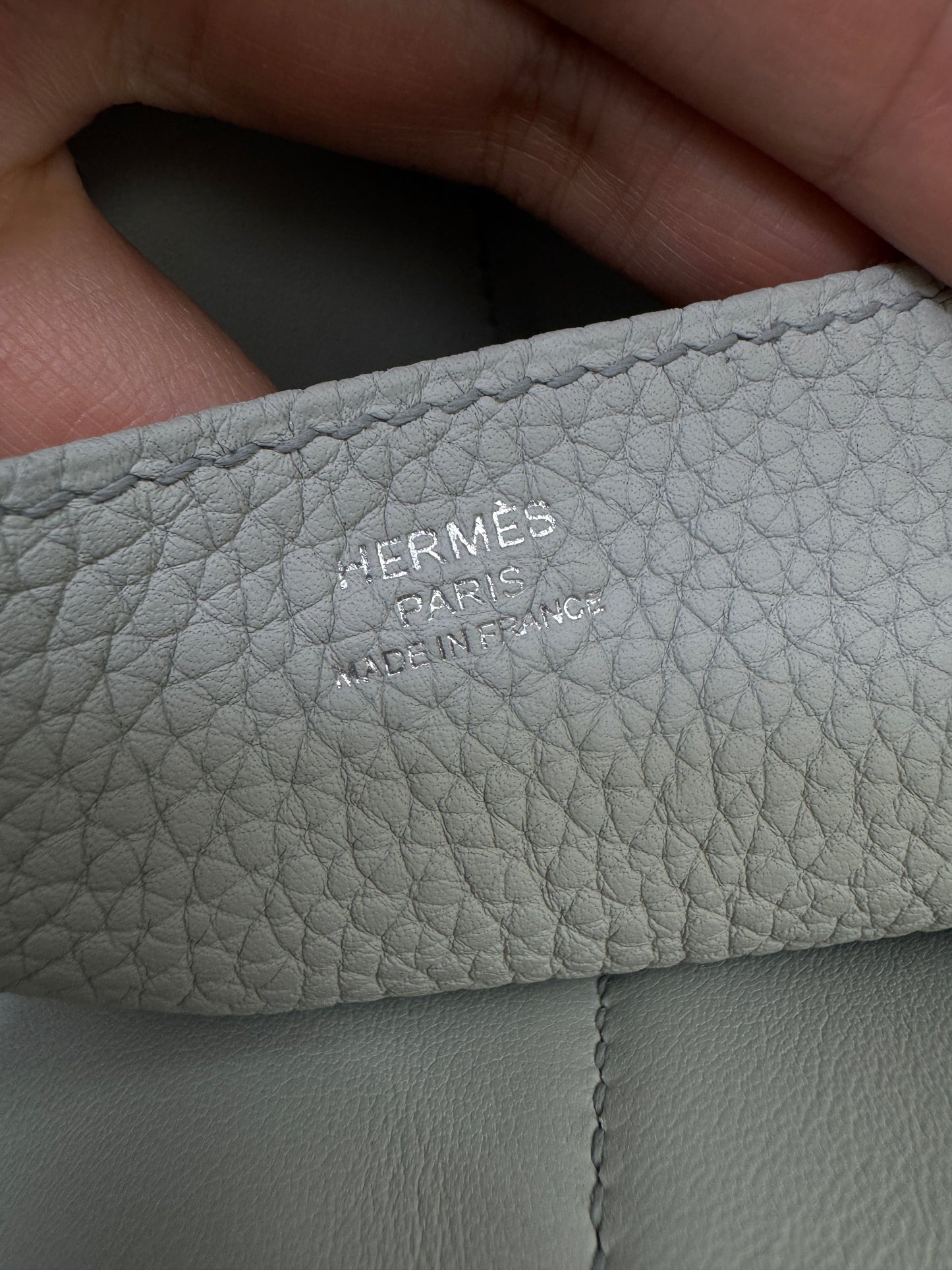 HERMES Halzan 25 聖杯藍銀扣 Bleu Pale