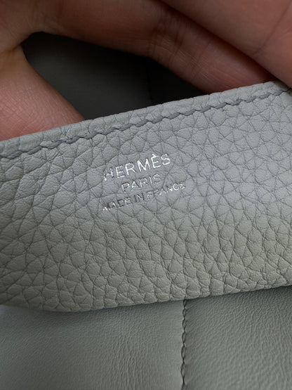 HERMES Halzan 25 聖杯藍銀扣 Bleu Pale