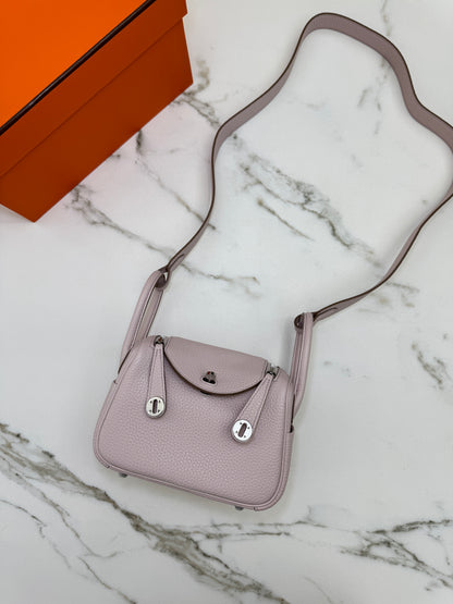 HERMES Mini Lindy 夢幻紫銀扣