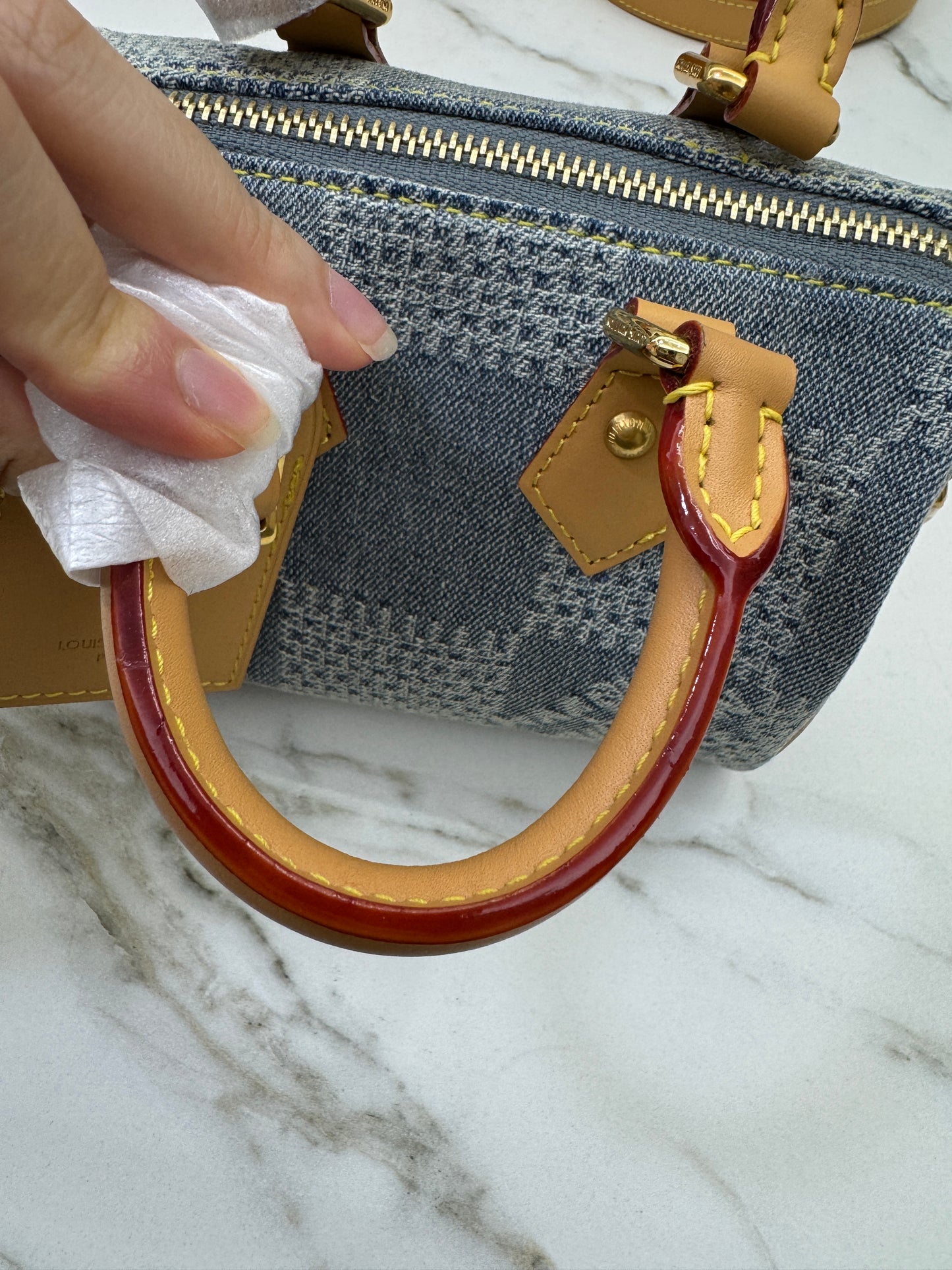 LV Nano Speedy 棋盤格牛仔