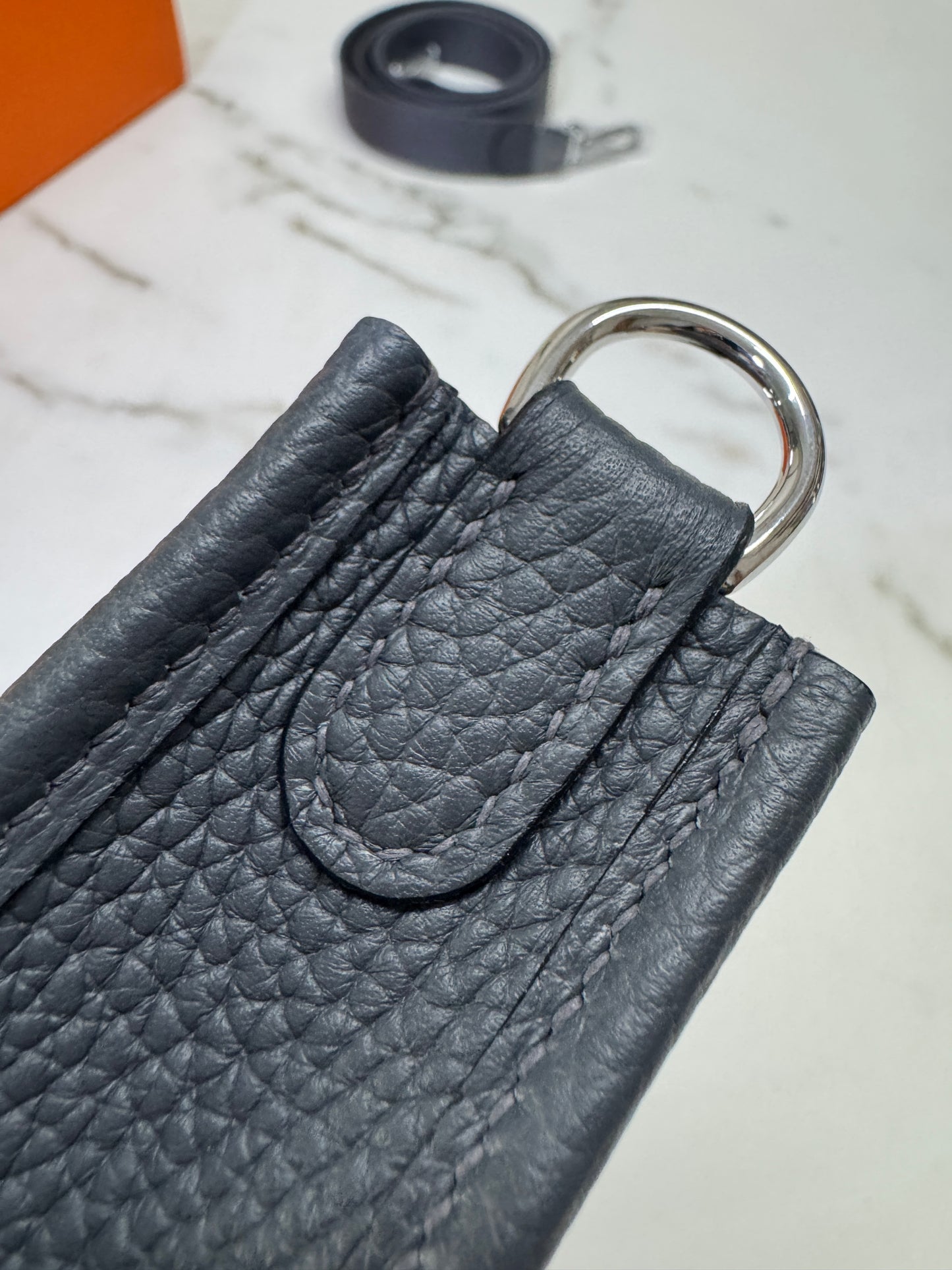 HERMES Mini Evelyn 石板灰銀扣 85 Ardoise PHW
