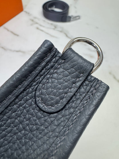 HERMES Mini Evelyn 石板灰銀扣 85 Ardoise PHW