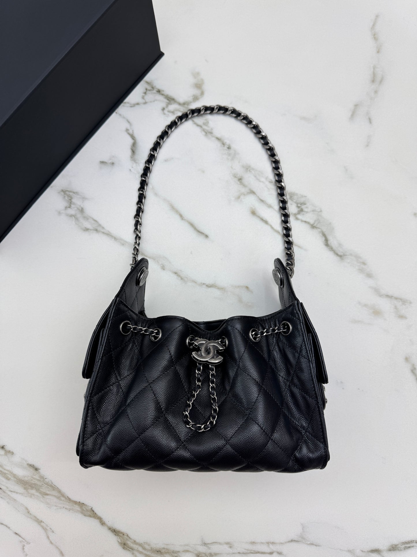 CHANEL Mini 25Bag 黑銀