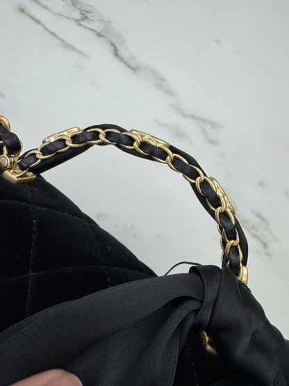 CHANEL 25K 蝴蝶結絲絨 Mini CF Top Handle