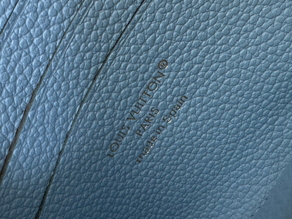 LV L型小錢包 粉藍色全皮壓花 M27669