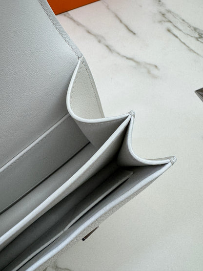 HERMES Mini Constance 新白色 銀扣 Evercolor 0U New White PHW