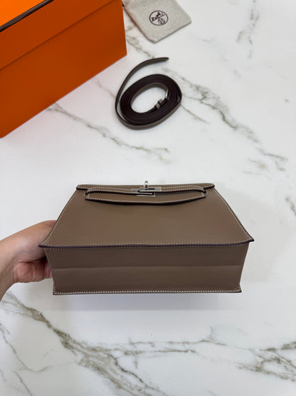 HERMES Kelly Danse 大象灰銀扣 Etoupe PHW