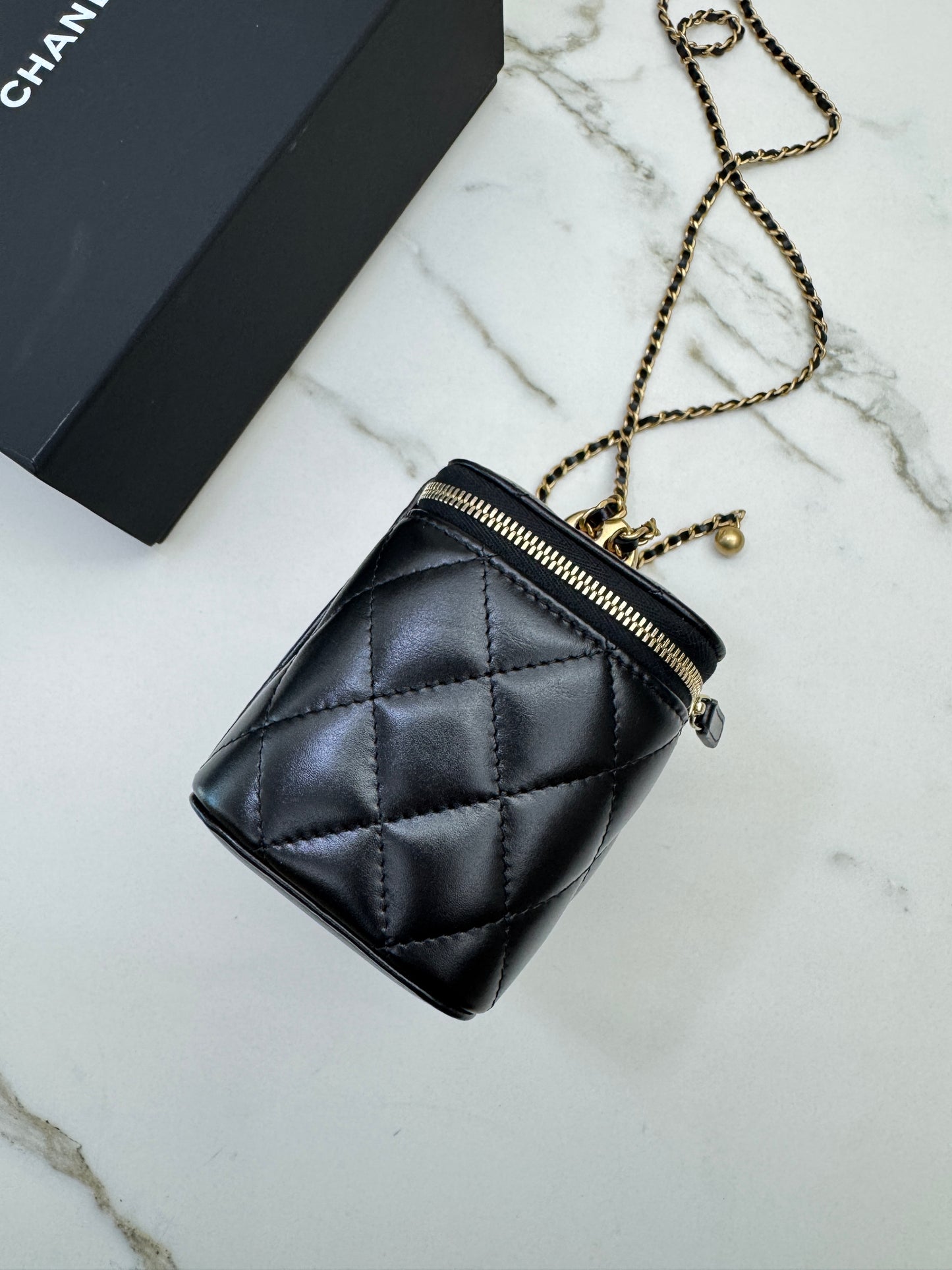 CHANEL 25S 雙金珠長盒子 Vanity