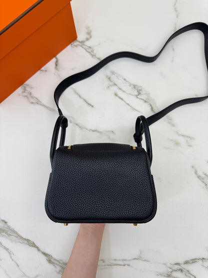 HERMES Mini Lindy II 黑金 Nior TC GHW