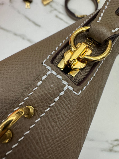 HERMES Bolide 25 大象灰金扣 Epsom Etoupe GHW