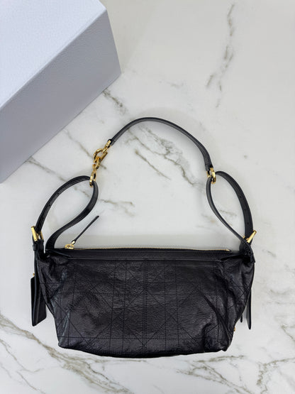 DIOR D-Journey Small 黑色油臘皮