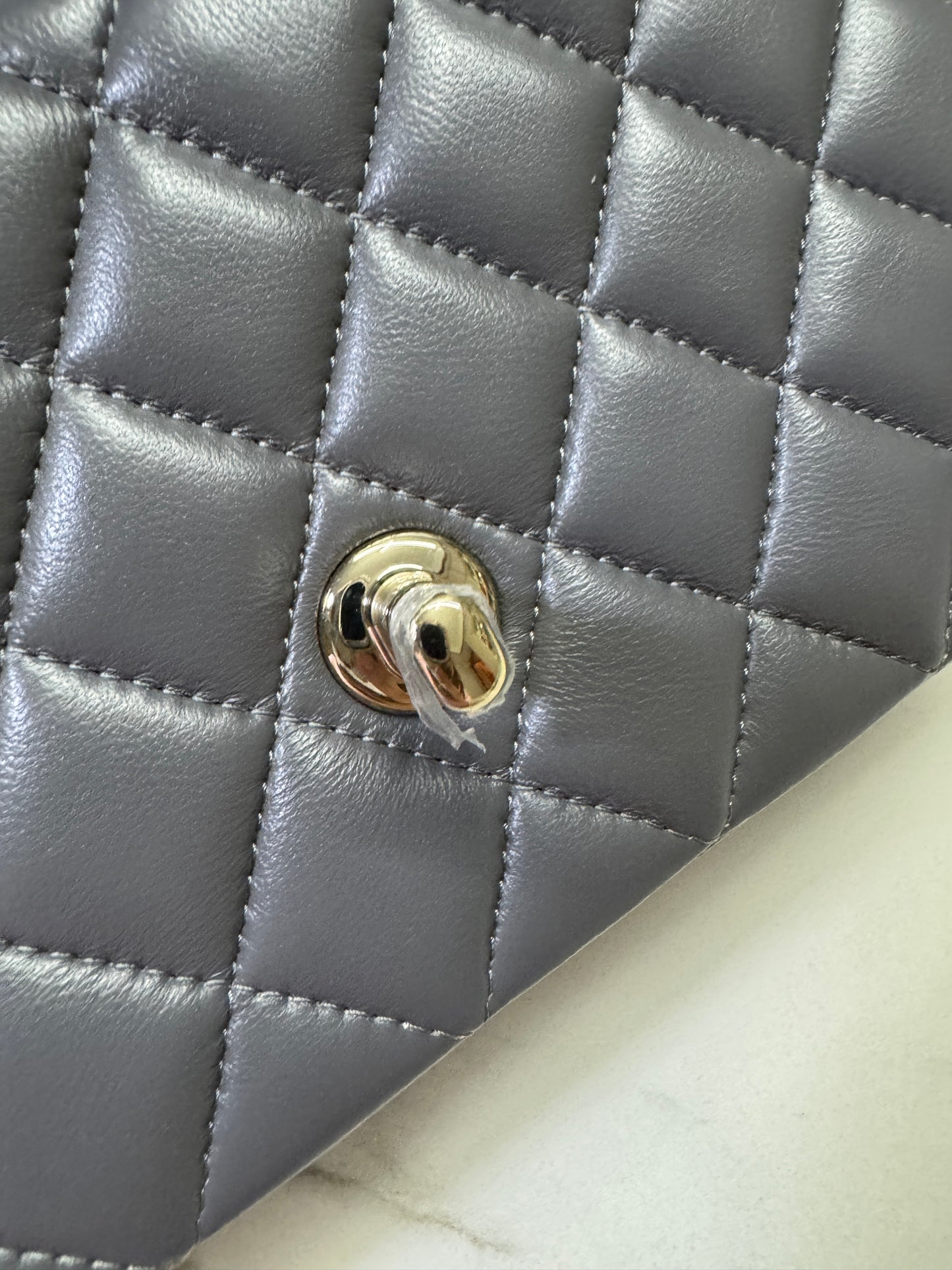 CHANEL 23K Mini CF with Top Handle 手柄CF 深灰色羊皮