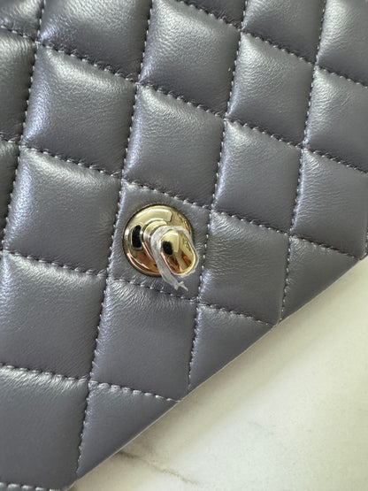 CHANEL 23K Mini CF with Top Handle 手柄CF 深灰色羊皮