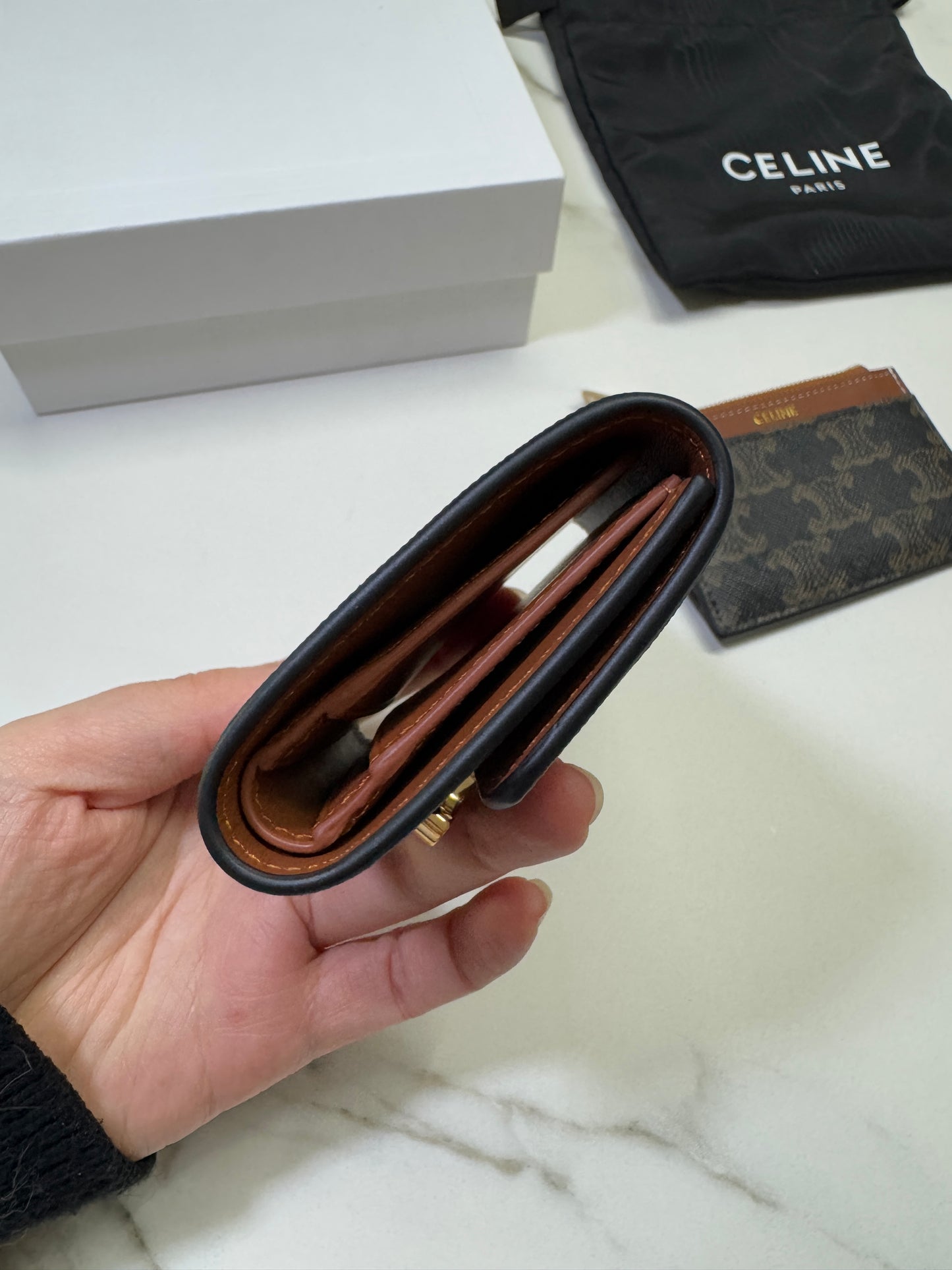 CELINE 兩件套三摺錢包 可拆式拉鍊零錢包