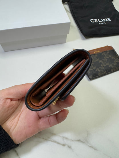 CELINE 兩件套三摺錢包 可拆式拉鍊零錢包