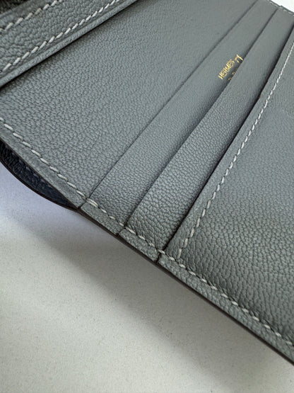 HERMES Bearn Compact Wallet 鱷魚皮珍珠灰金扣 Gris Perle Crocodile GHW