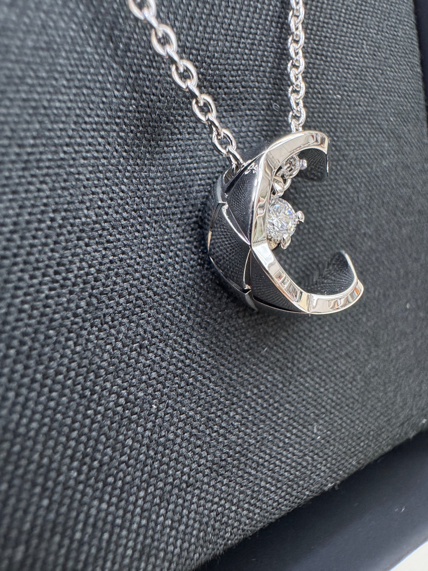 CHANEL Coco Crush 白金色 月亮項鏈