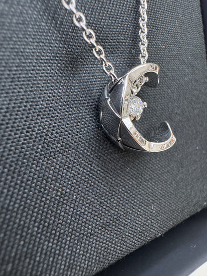 CHANEL Coco Crush 白金色 月亮項鏈