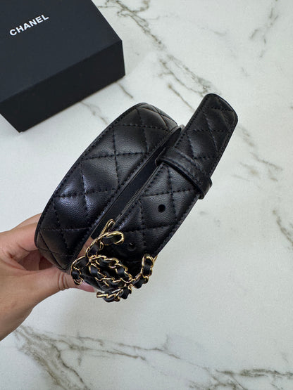 CHANEL 穿皮鏈金扣皮帶