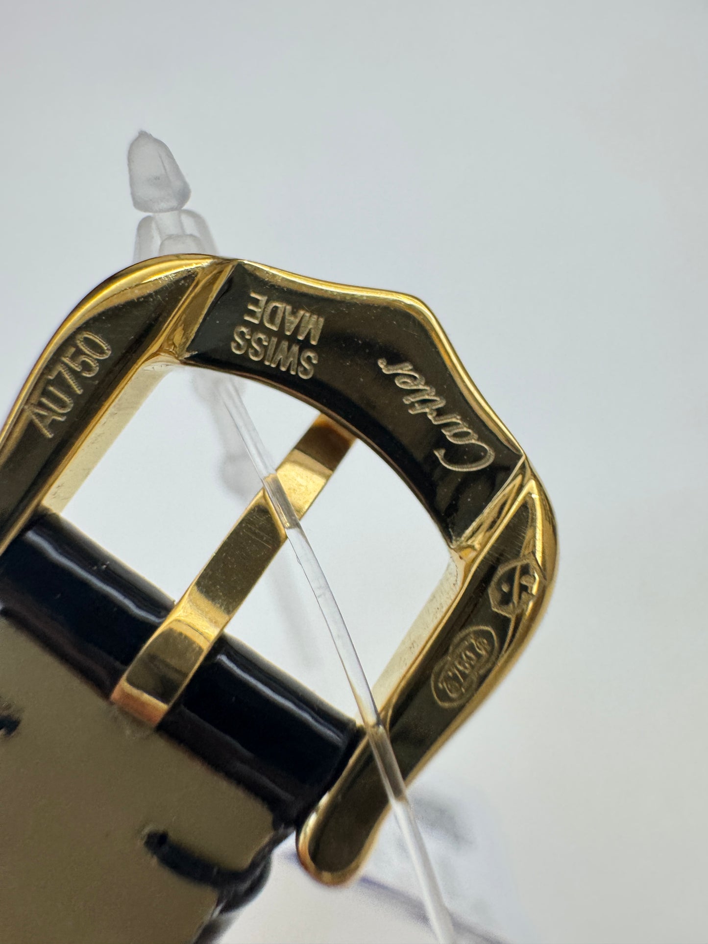 CARTIER Baignoire 亮面皺褶牛皮錶帶