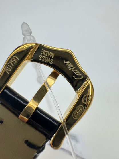 CARTIER Baignoire 亮面皺褶牛皮錶帶