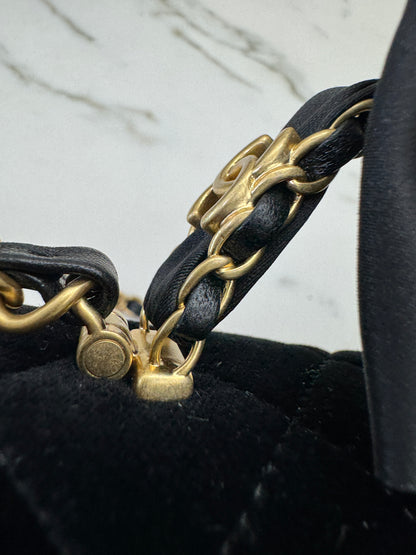 CHANEL 25K 蝴蝶結絲絨 Mini CF Top Handle