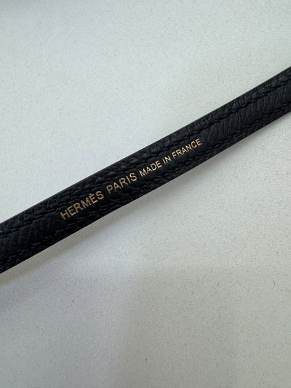HERMES Mini Kelly II 黑金 Epsom Noir GHW