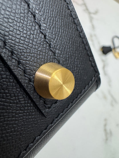 HERMES Birkin 25 黑色 Madame 拉絲金扣 89 Noir Sellier
