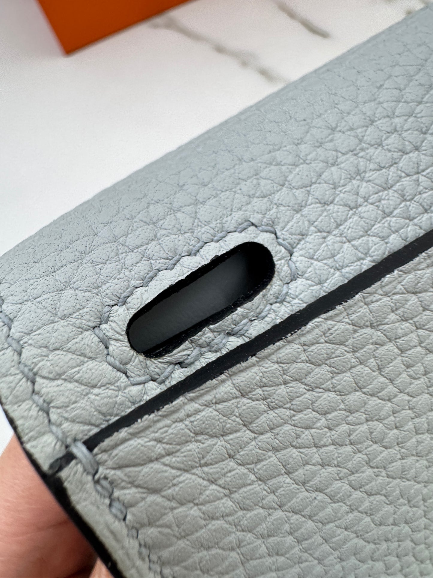 HERMES Halzan 25 聖杯藍銀扣 Bleu Pale