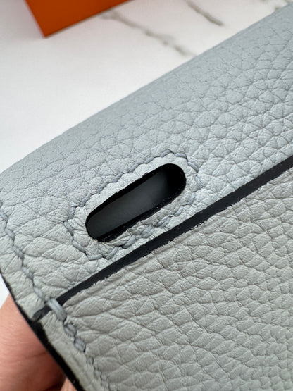 HERMES Halzan 25 聖杯藍銀扣 Bleu Pale