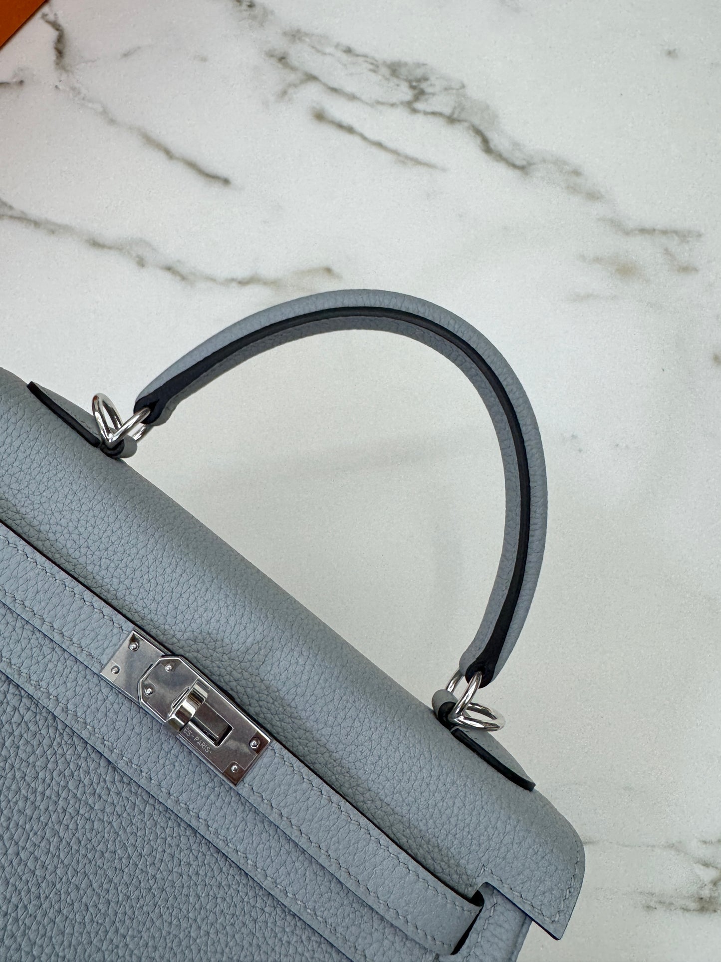 HERMES Kelly 25 Togo內縫 木偶灰銀扣 Gris Pantin PHW