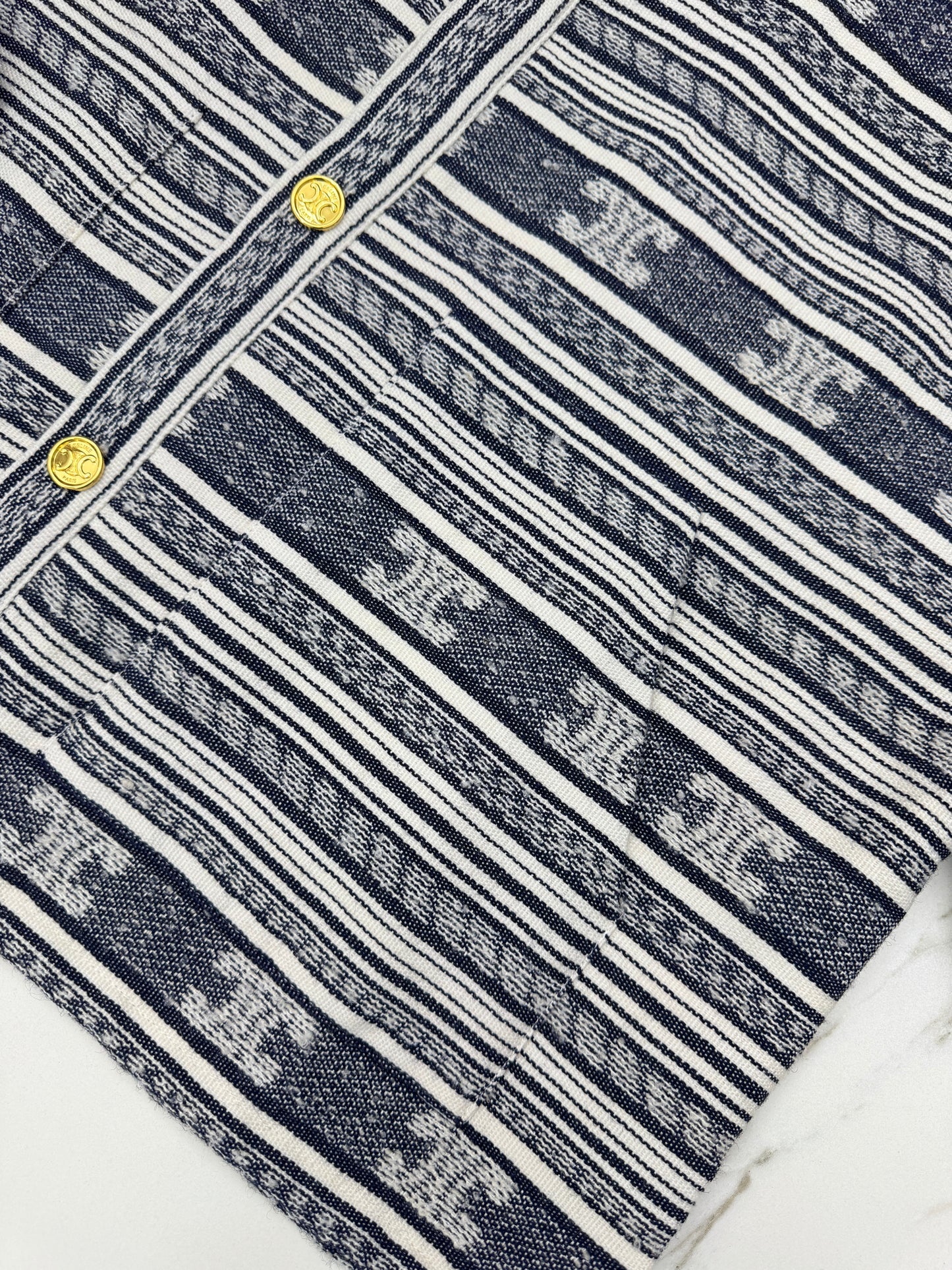 CElLINE 凱旋門Logo橫紋外套