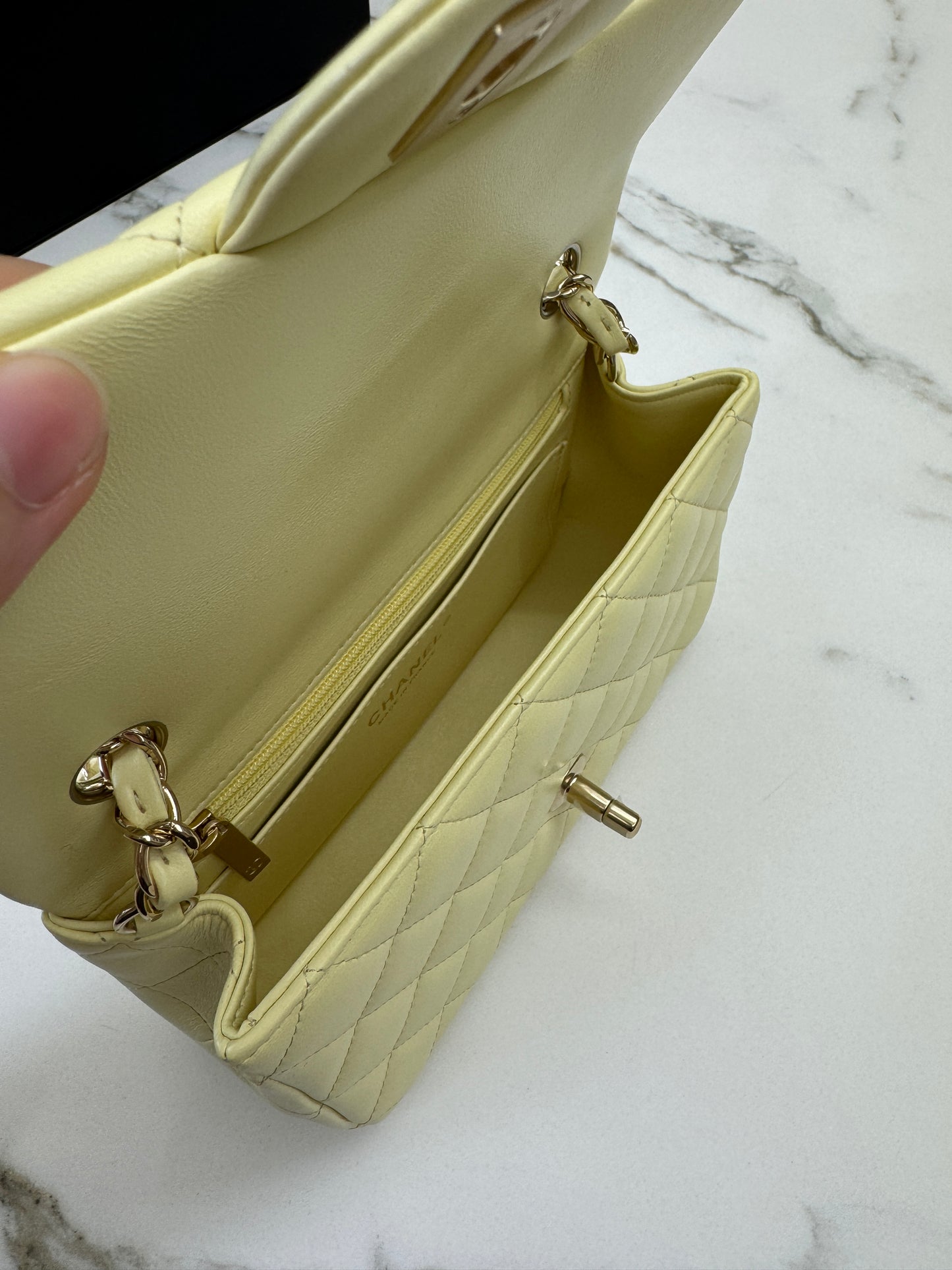 CHANEL Mini CF20 25S小雞黃 Lambskin
