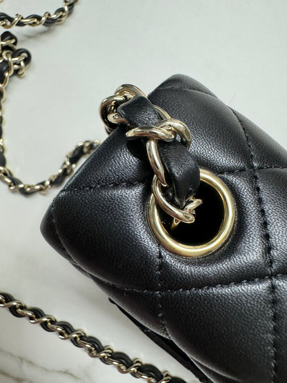CHANEL CF20 羊皮 黑色淡金扣