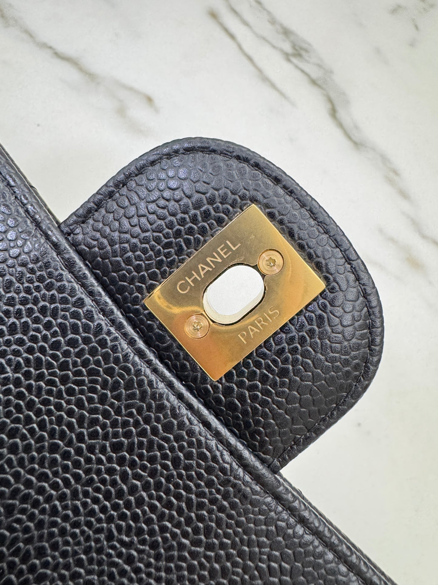 CHANEL CF25 Medium 黑金牛 Black Calfskin GHW