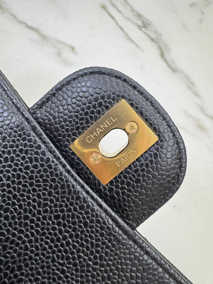 CHANEL CF25 Medium 黑金牛 Black Calfskin GHW