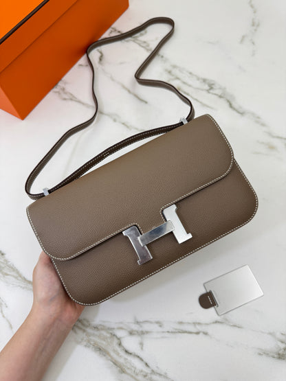 HERMES Constance Elan 大象灰銀扣 Epsom Etoupe PHW