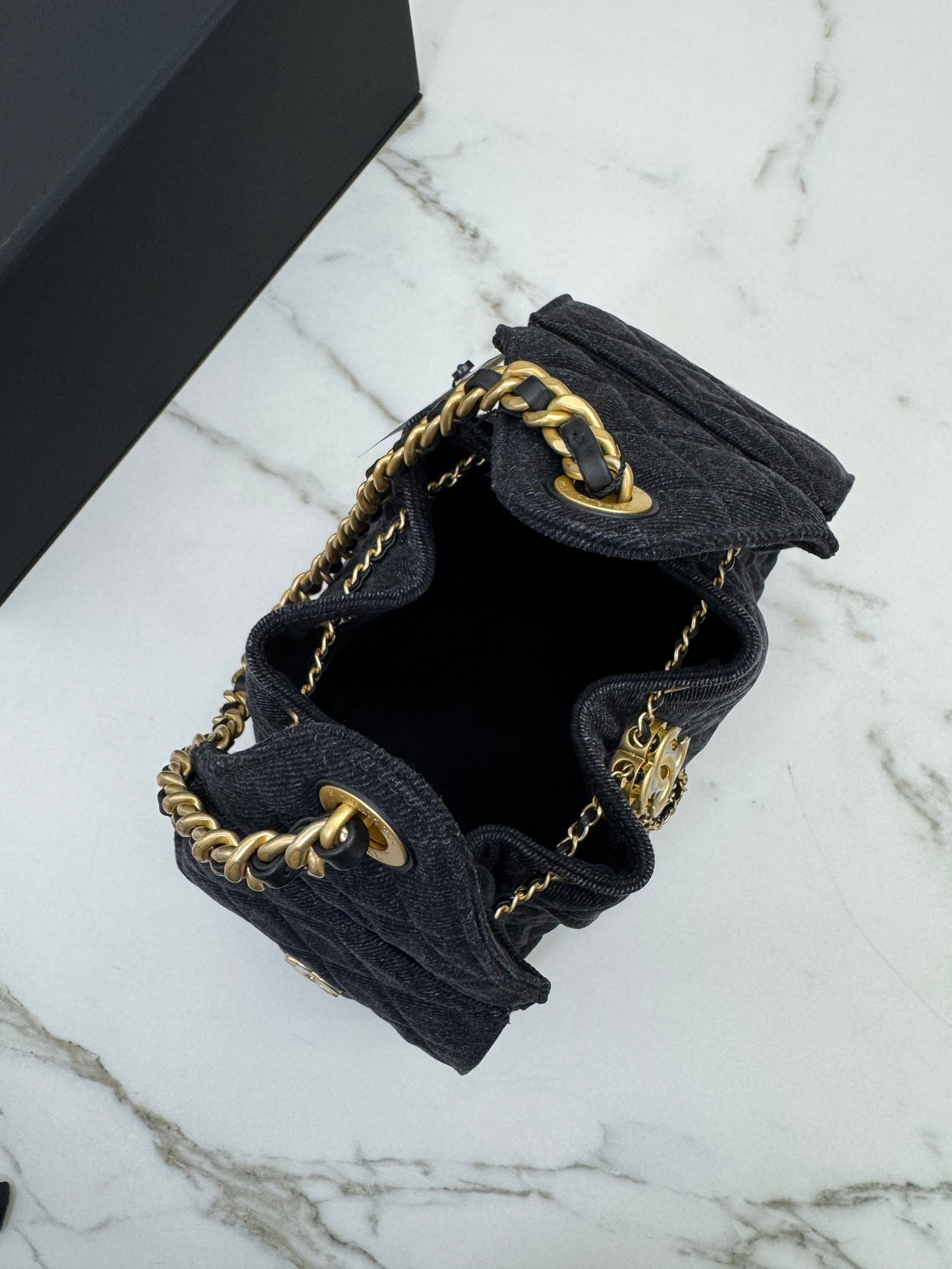 CHANEL 25Bag 黑色牛仔 Small