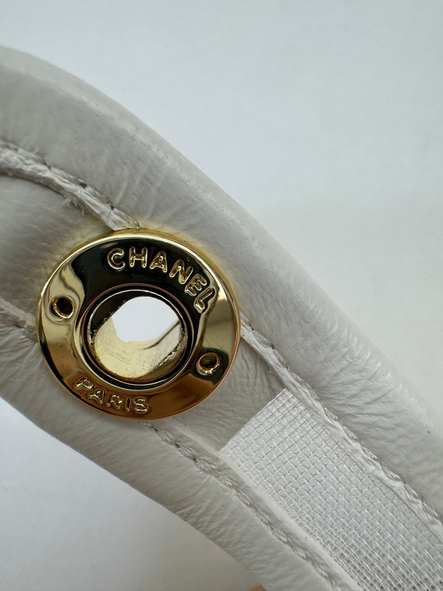 CHANEL 25M Coco Beach 白色網紗 Mary Jane