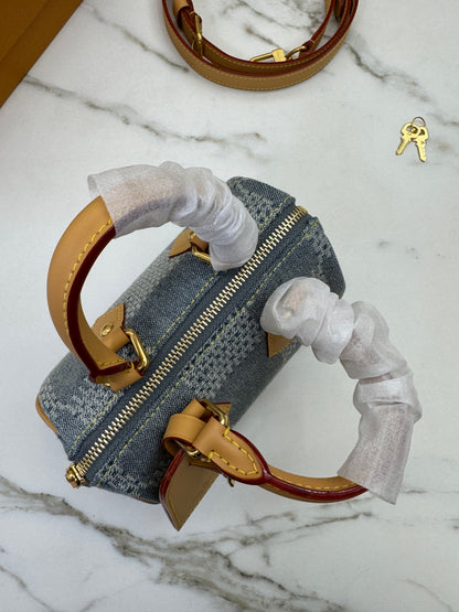 LV Nano Speedy 棋盤格牛仔