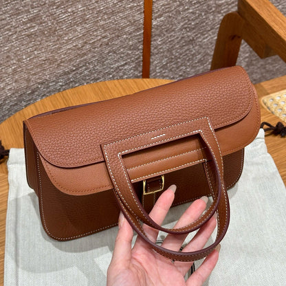 HERMES Halzan 25 金棕色 金扣 Gold TC