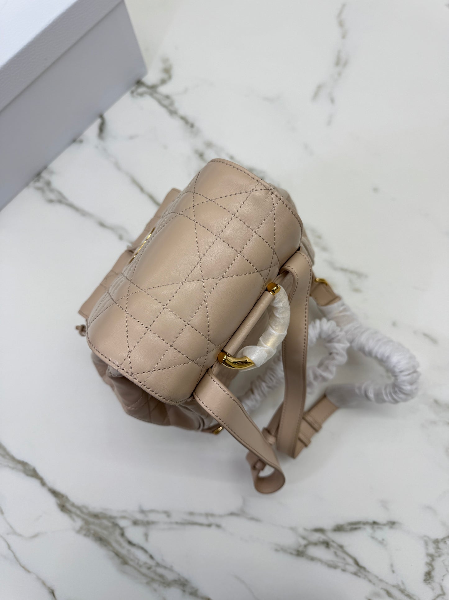 DIOR Caro Backpack Medium 奶茶色
