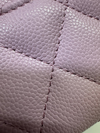 CHANEL 24A粉紫 新版拉鏈 CF Cardholder