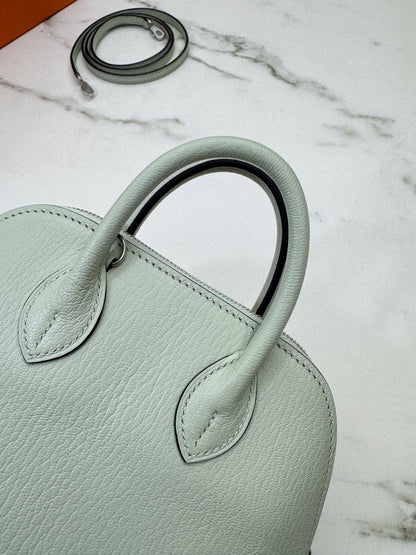 HERMES Mini Bolide 氣泡綠 山羊皮 銀扣 Mysore Vert Fizz PHW