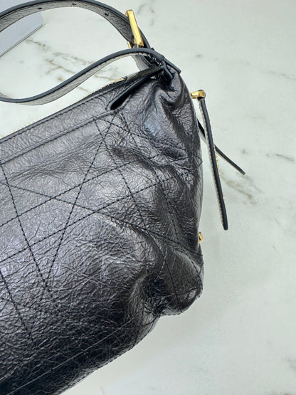 DIOR D-Journey Small 黑色油臘皮