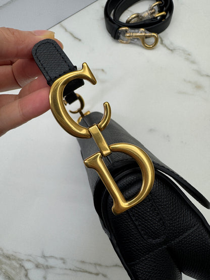 DIOR Saddle Small 黑色掌紋皮 Black Calfskin