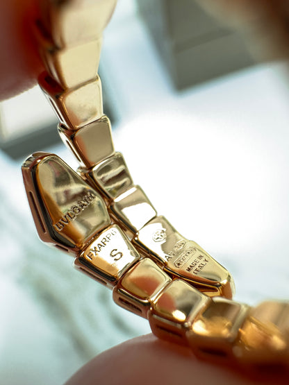 BVLGARI Serpenti 蛇骨戒指 玫瑰金