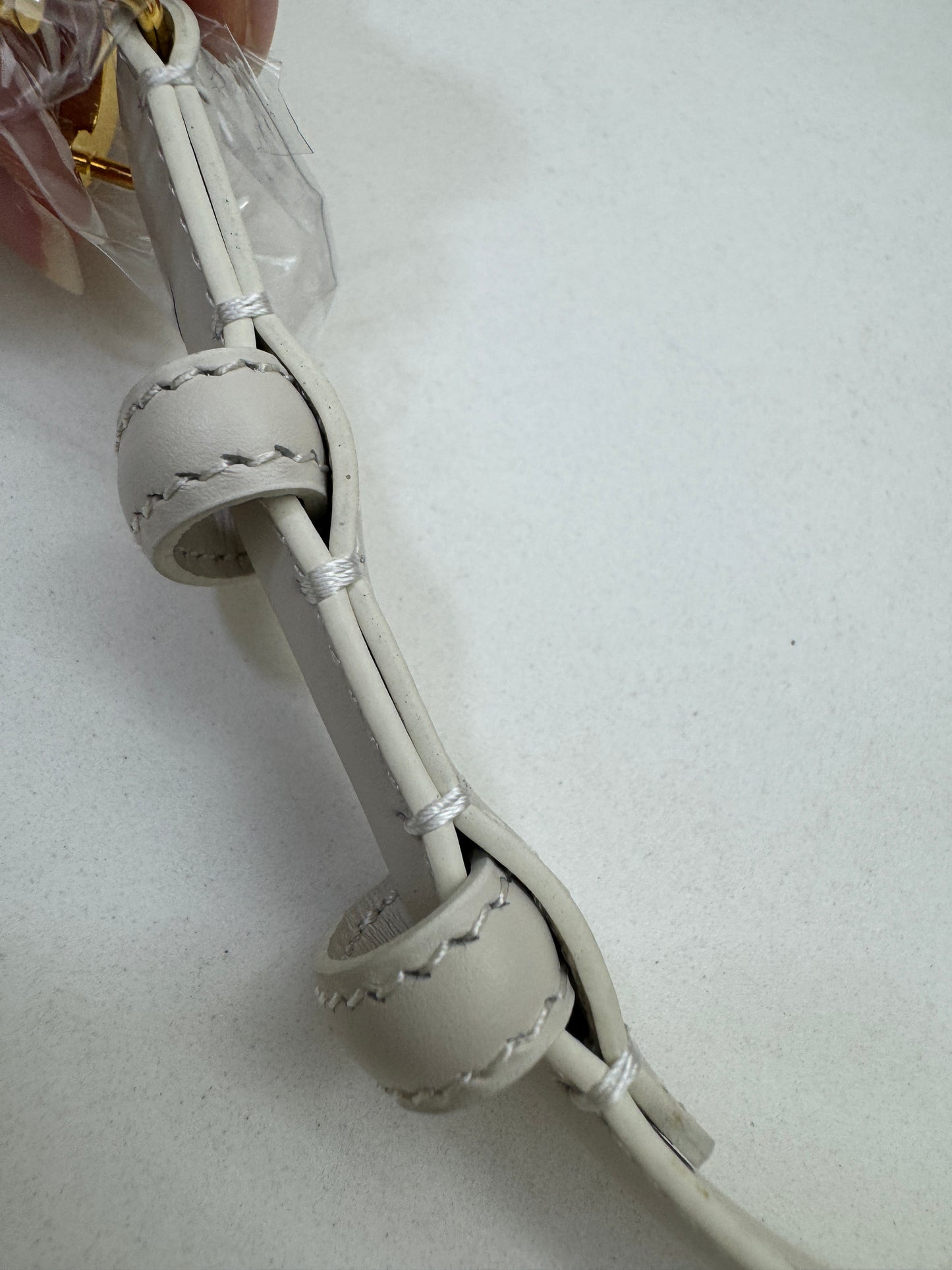 CELINE 凱旋門皮帶 白色 1.8cm