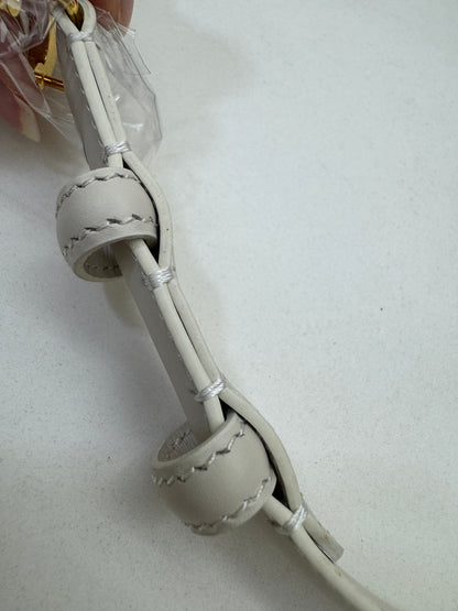 CELINE 凱旋門皮帶 白色 1.8cm