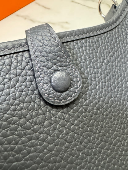 HERMES Mini Evelyn 石板灰銀扣 85 Ardoise PHW